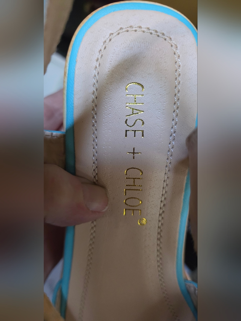 Chase&Cloe Turquoise Open-Toe Small Platform Sandals Star Accent Sz7.5 NIB - Picture 7 of 8